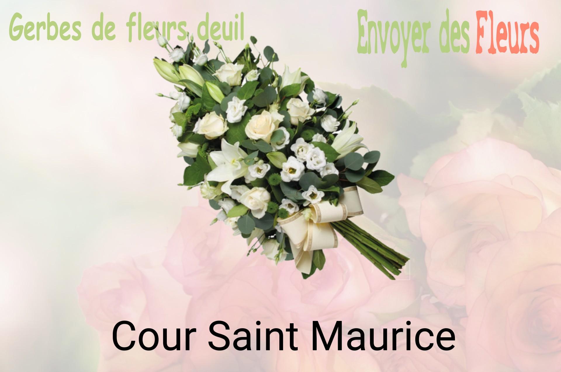 Gerbe de fleurs de deuil livrée à Cour-Saint-Maurice